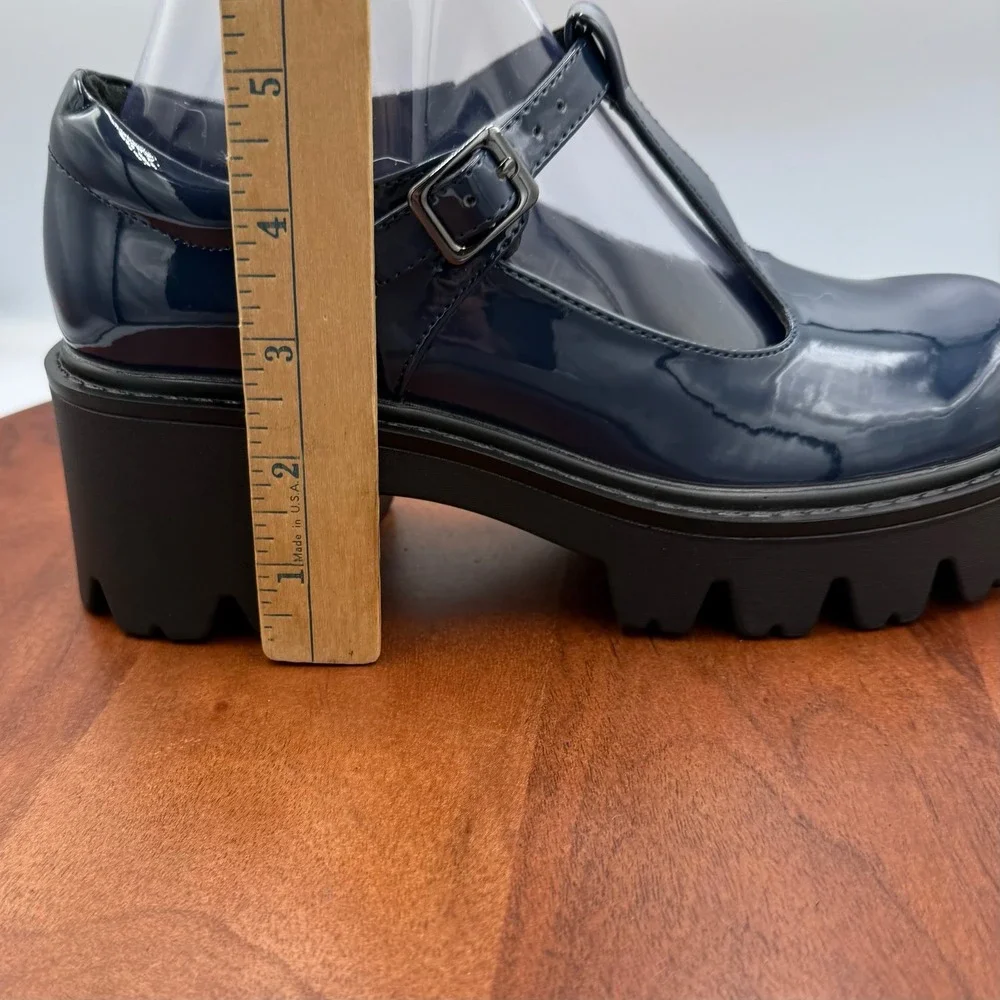 Dream Pairs Navy Patent Mary Jane Platform Chunky Heel Shoes Women‎ Size 7.5 Y2K